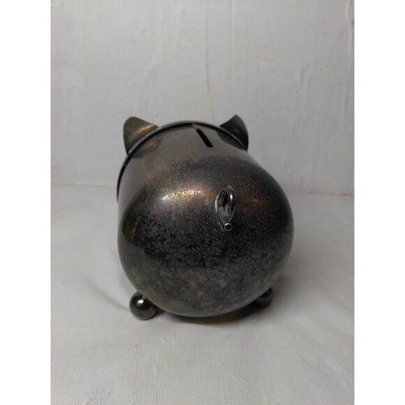 Tin/Metal Piggy Bank Curly Tail - Oneida Silversmiths 5 1/2" x 4" - Adorable! - Picture 3 of 9